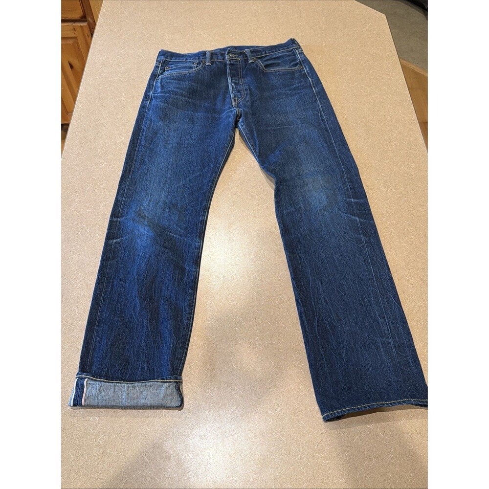 Rare Levi's 501 White Oak Cone Denim Jeans Made in USA Straight Indigo 32x34 EUC
